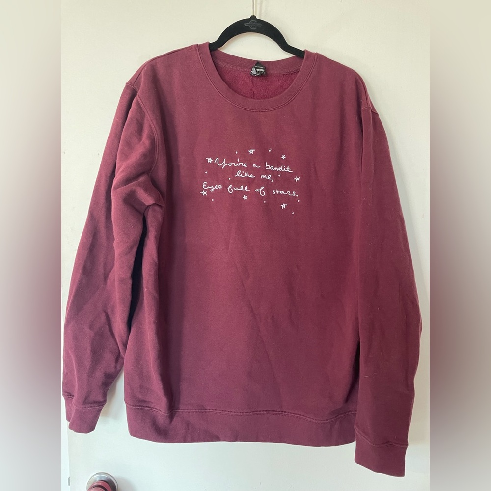 Taylor Swift Unofficial Fan Merch Embroidered Cowboy Like Me Crewneck Sweatshirt